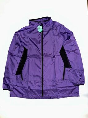 LuLaRoe Determined Athletic Zip Jacket 1X Mess vent Back High Low Hem